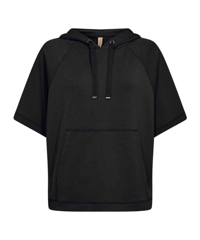svart kortärmad hoodie