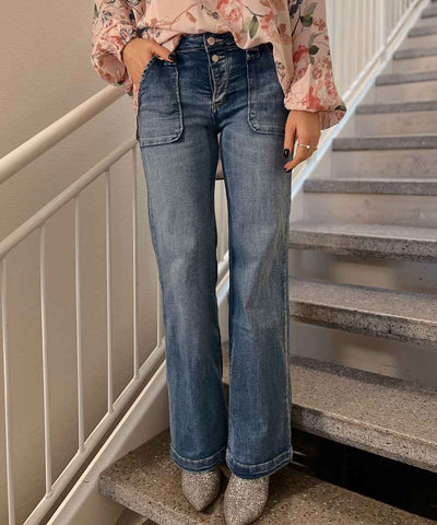 Jeans med dubbelknapp