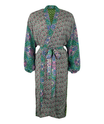 kimono i gröna toner med skärp