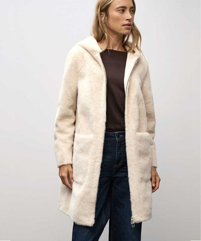 fuskpäls jacka i beige