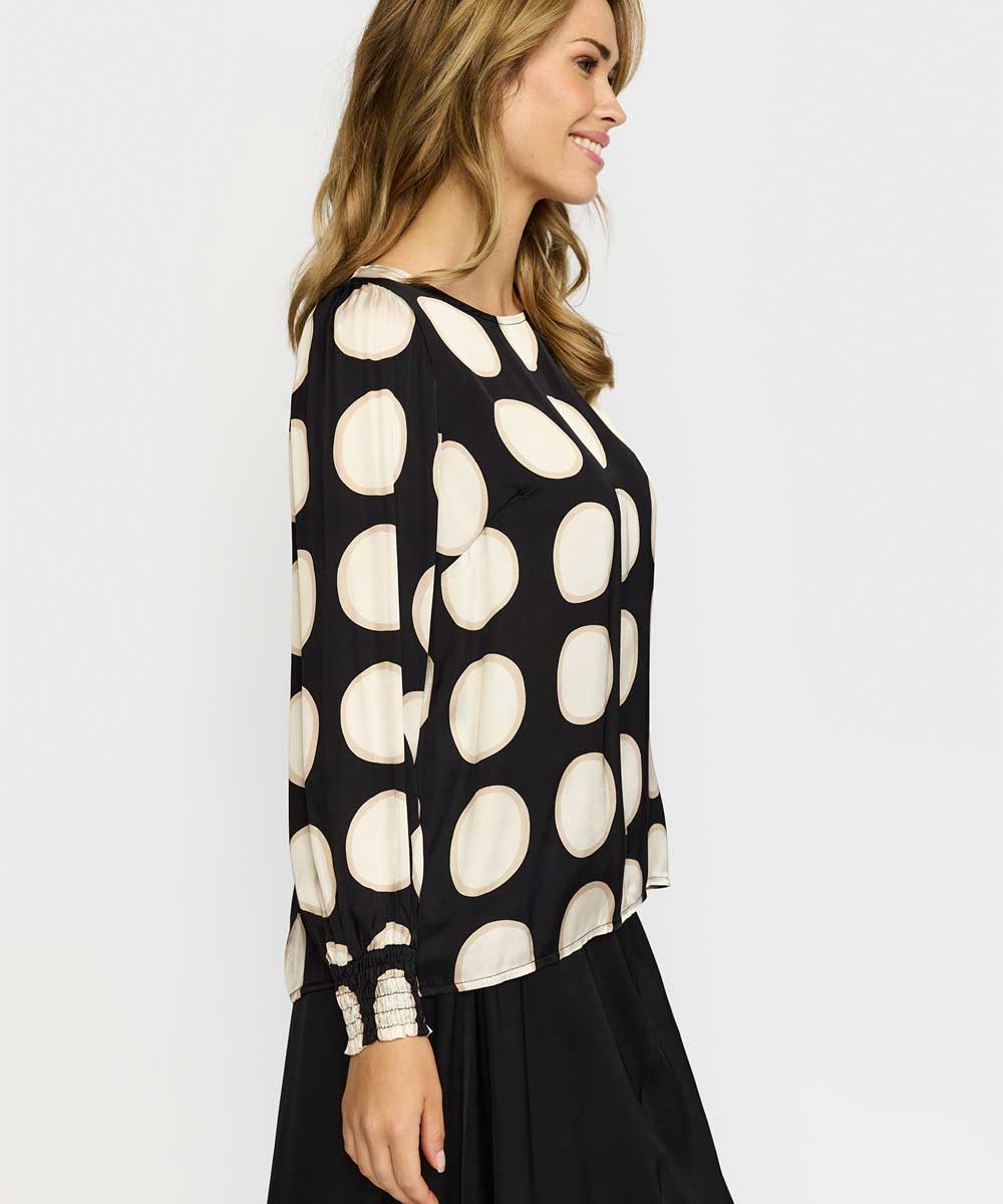 blus med prickar från sidan