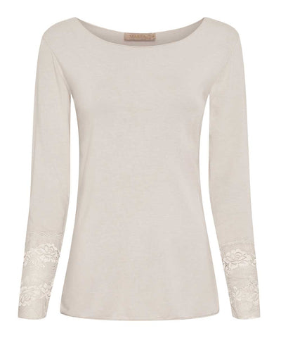 Beige topp med spets