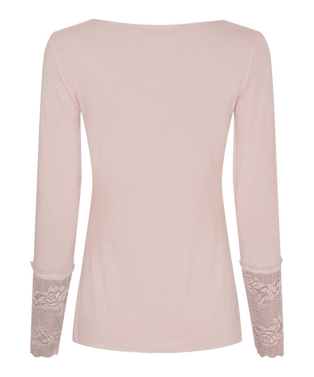 Rosa t-shirt med spets baksida