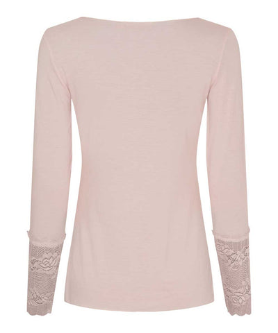 Rosa t-shirt med spets baksida