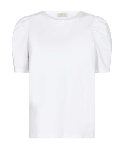vit t-shirt med puffärm