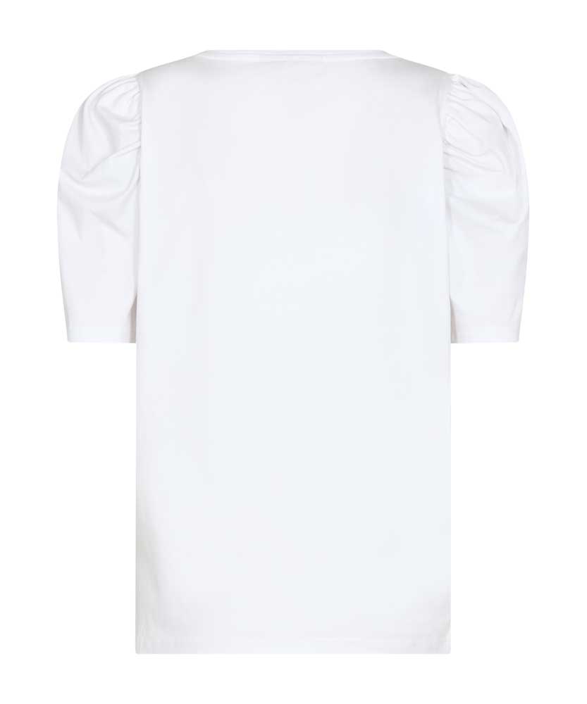 vit t-shirt med puffärm bak