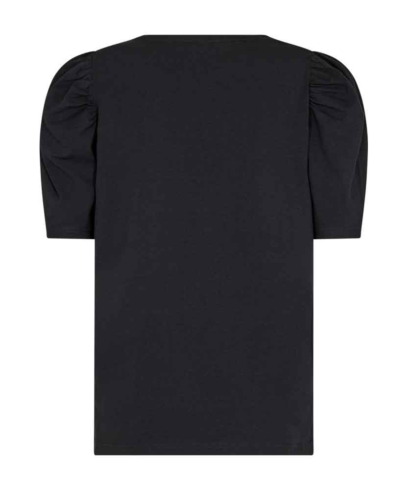 t-shirt med puffärm i svart bak