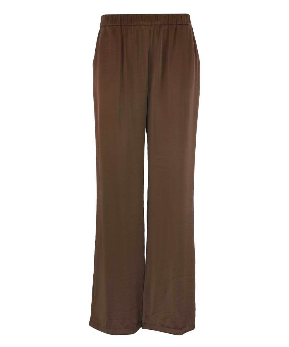 brun byxa i satin