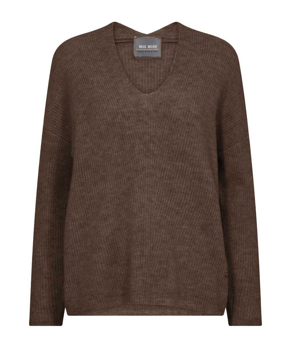 THORA V-neck Knit - Brun