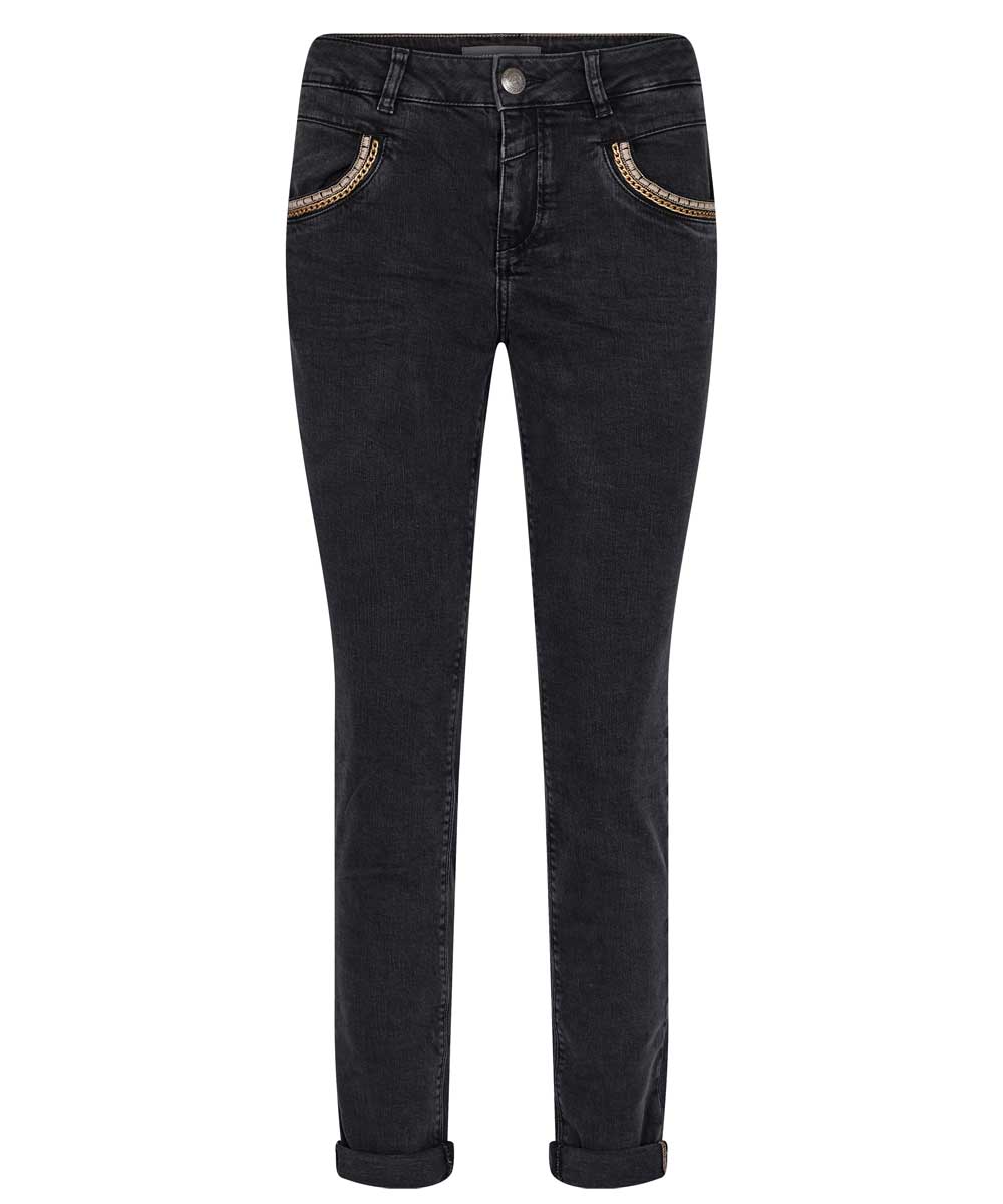 grå jeans med detaljer vid fickorna