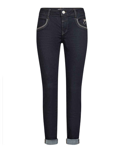 Mörkblå jeans med snygga detaljer