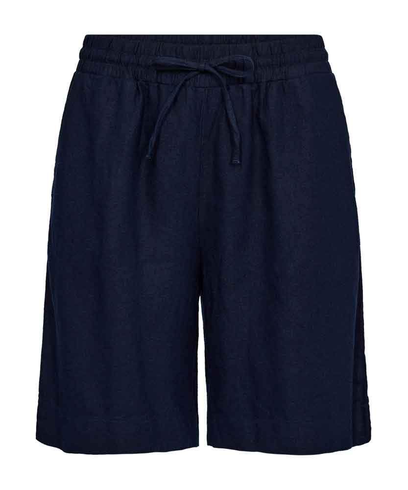 Blå linneshorts