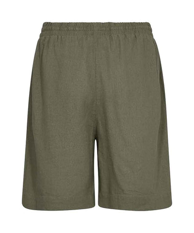 linneshorts i kaffe bak