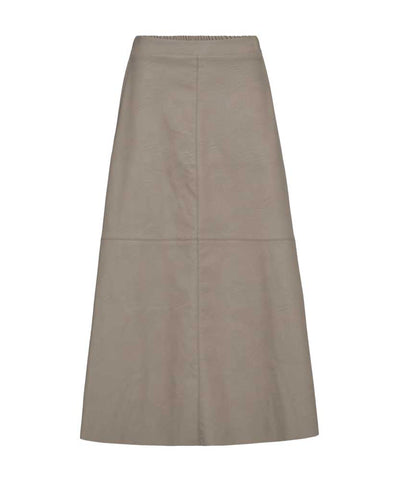 Beige kjol i skinnimitation