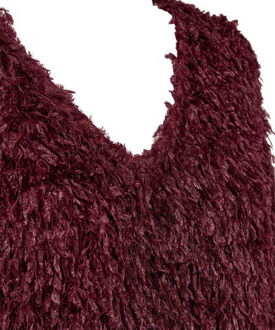 detaljer vinröd tröja