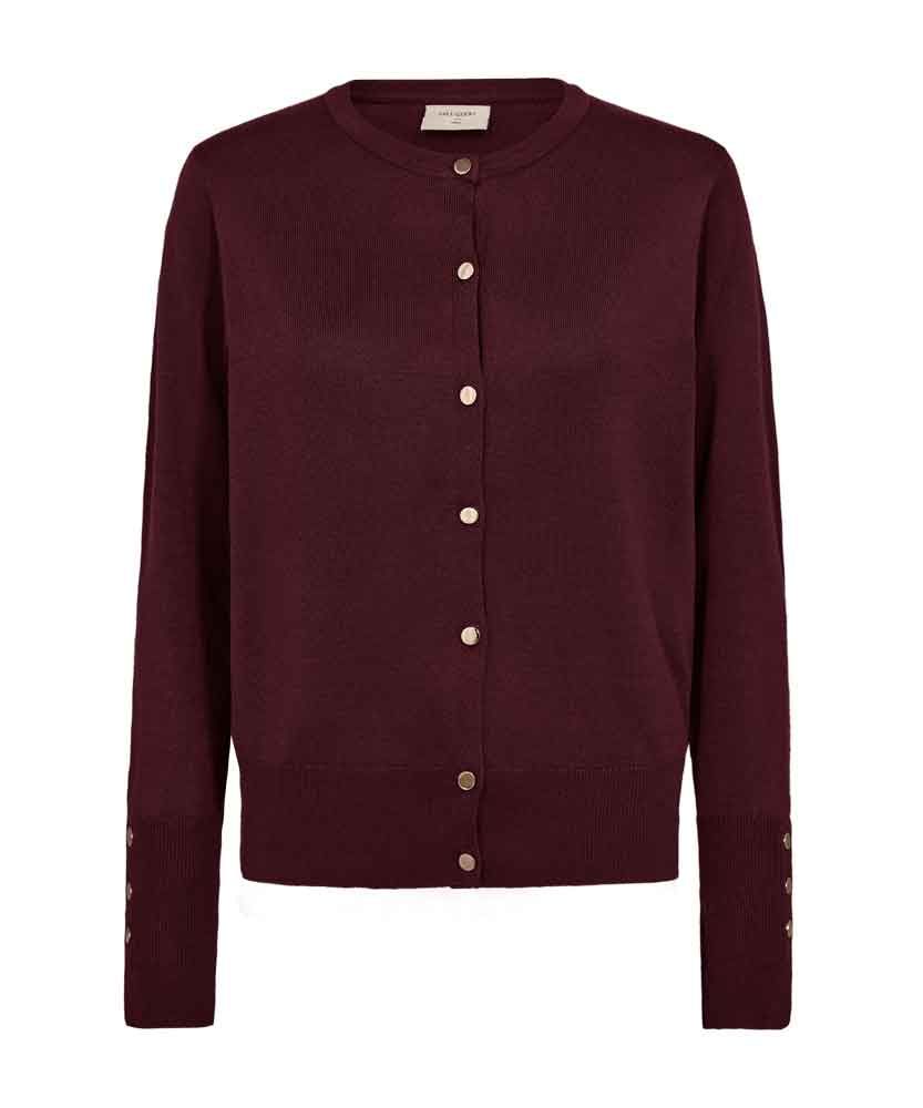 Vinröd cardigan