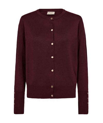 Vinröd cardigan