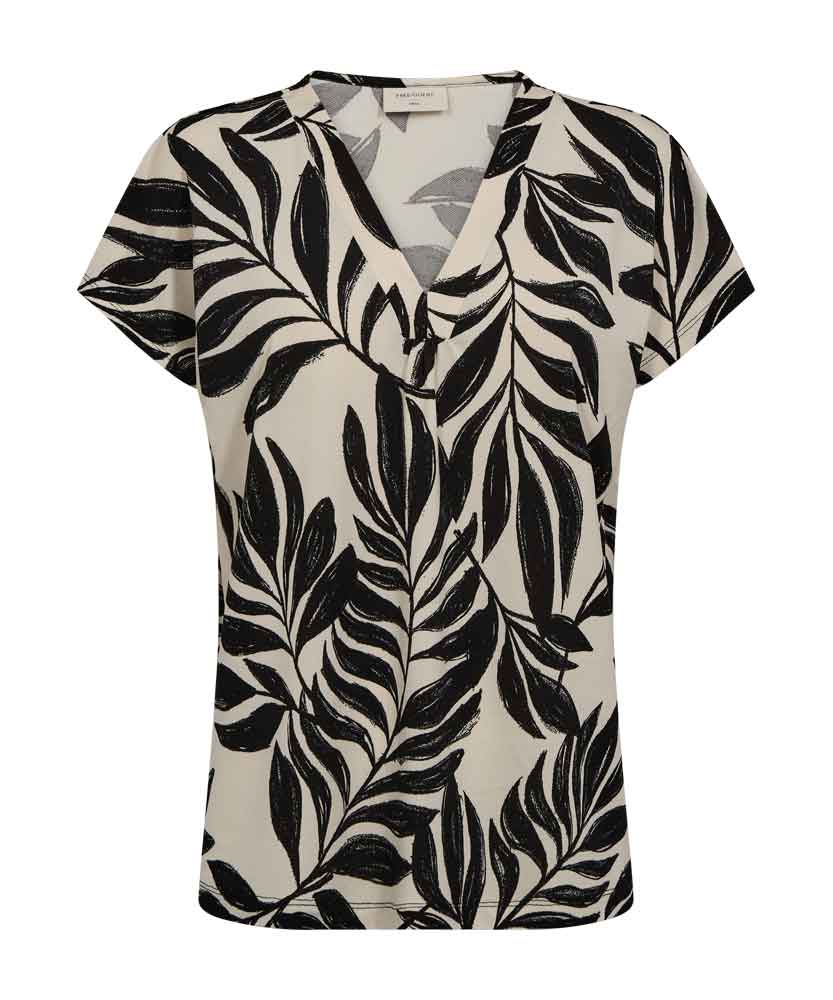 T-shirt med svart mönster