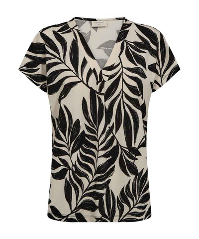 T-shirt med svart mönster