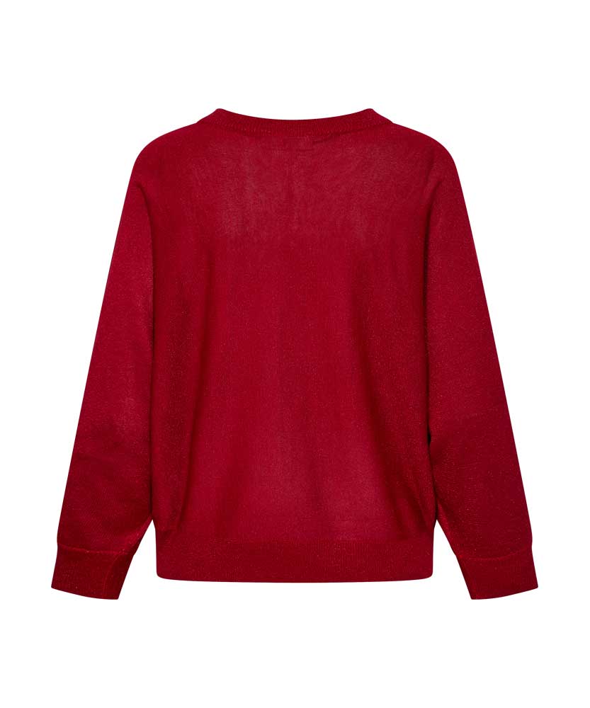 glittrig röd tröja baksida