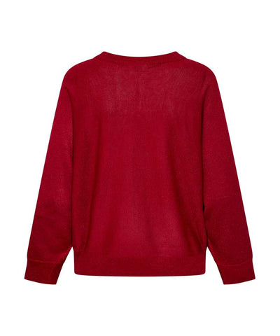 glittrig röd tröja baksida