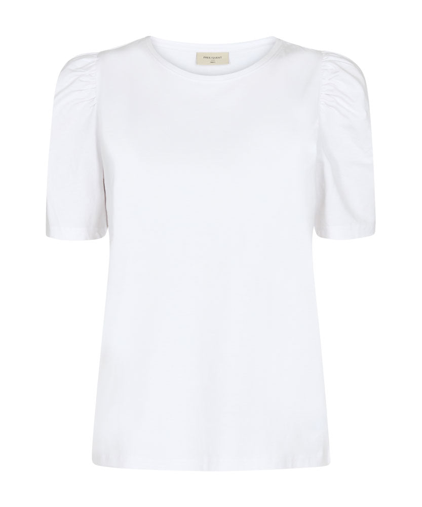 Vit t-shirt med puffärm