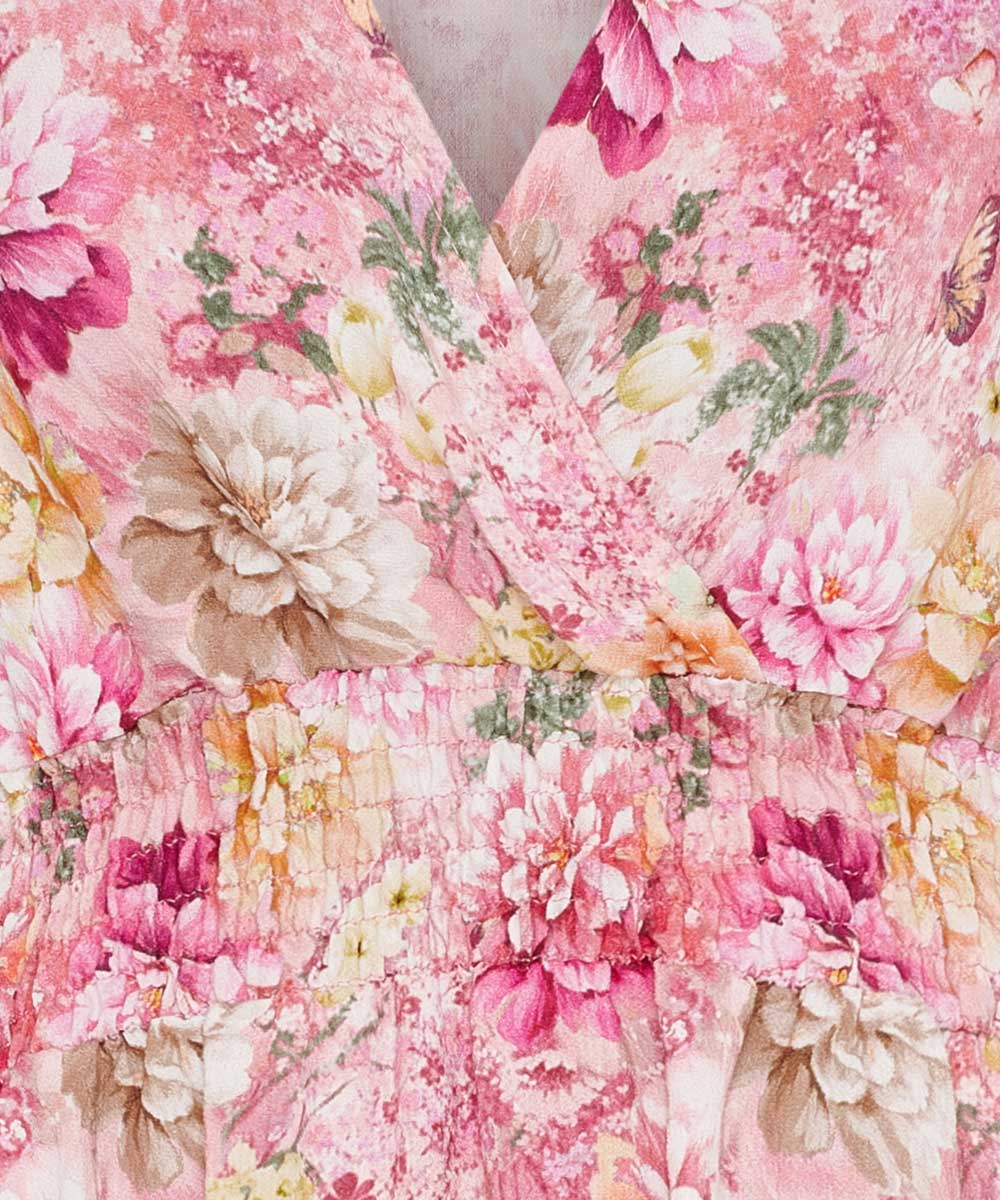 detaljer rosa klänning