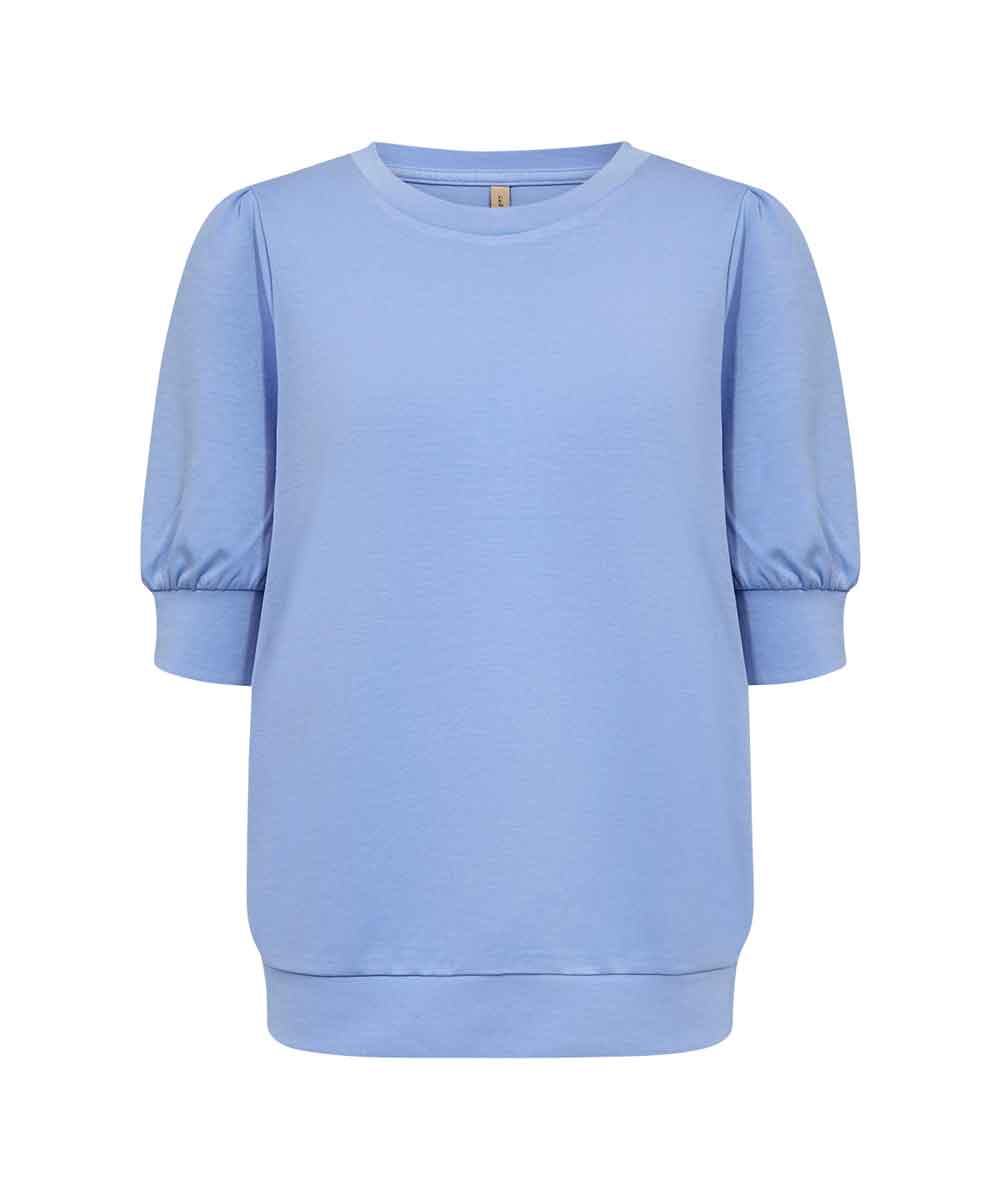 Blå kortärmad sweatshirt
