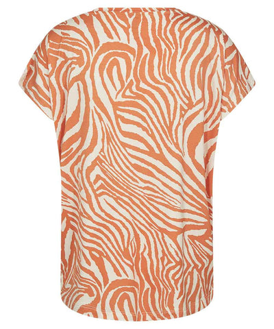 zebramönstrad t-shirt i orange bak