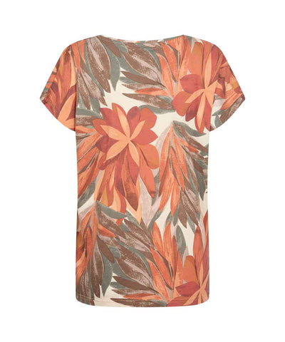t-shirt med korallfärg bak