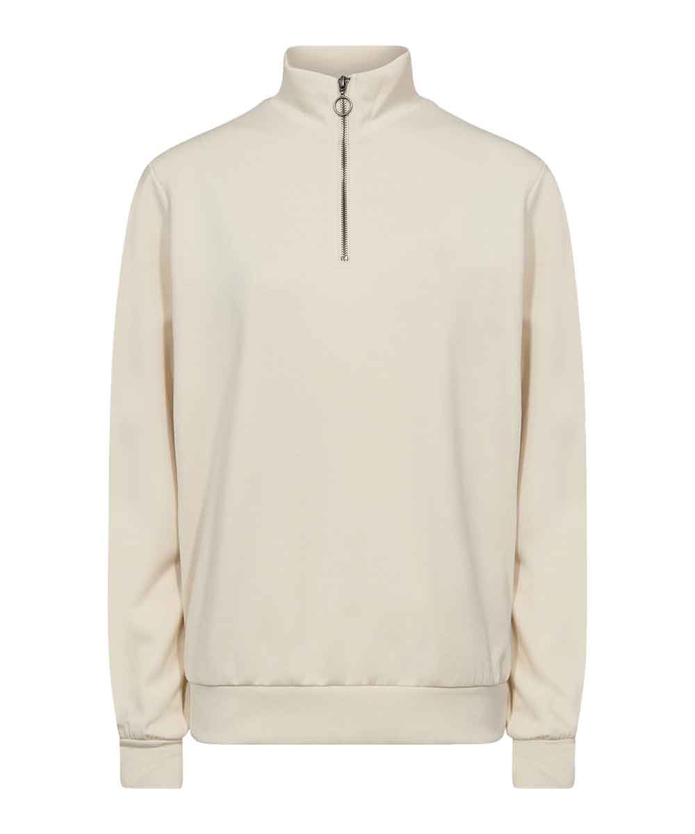 sweatshirt i offwhite med zip