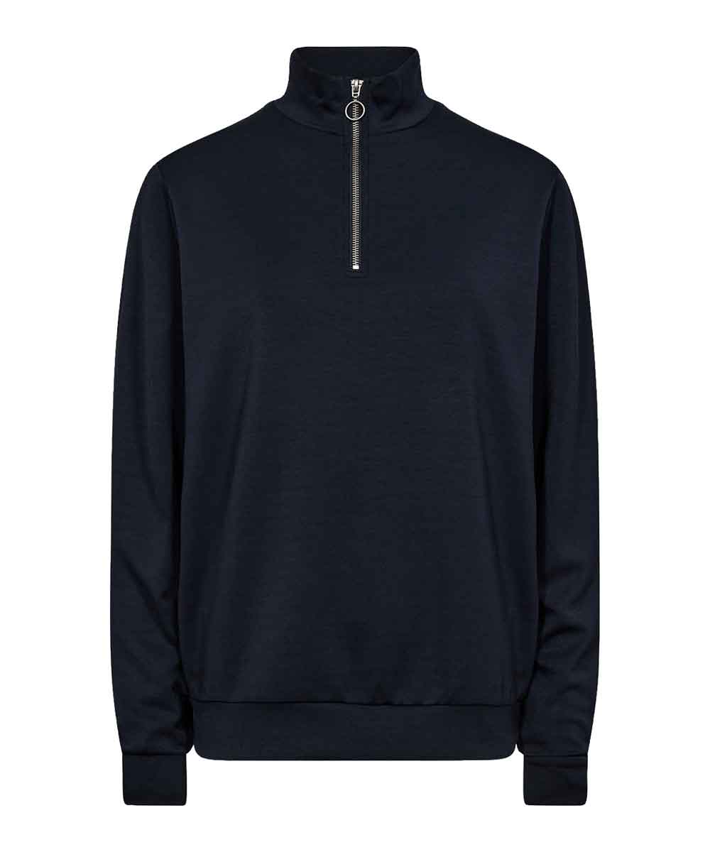 sweatshirt i blått med zip