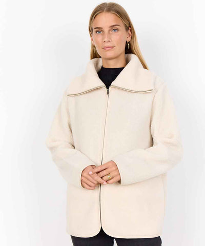 Fleece jacka i offwhite
