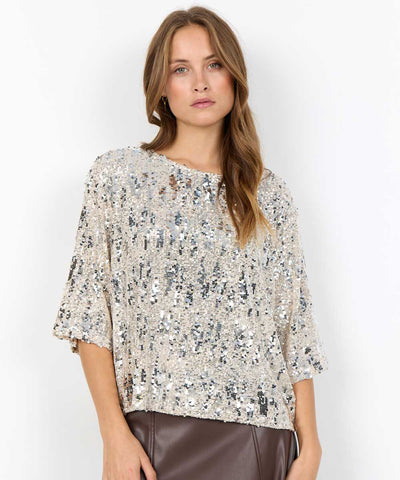 Blus med paljetter och glitter