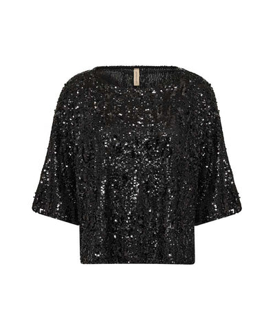 Blus med svarta paljetter