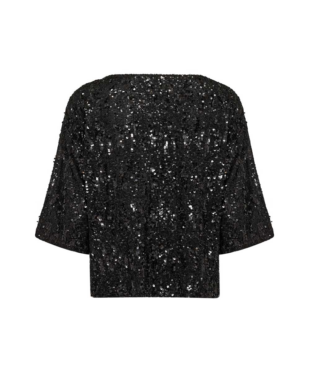 blus med svarta paljetter baksida