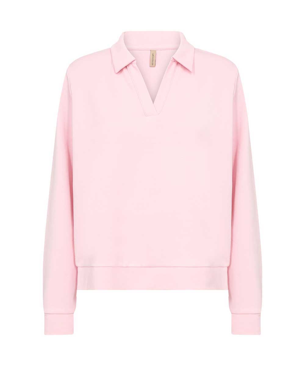 rosa sweatshirt med krage