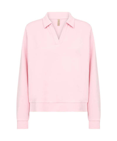 rosa sweatshirt med krage