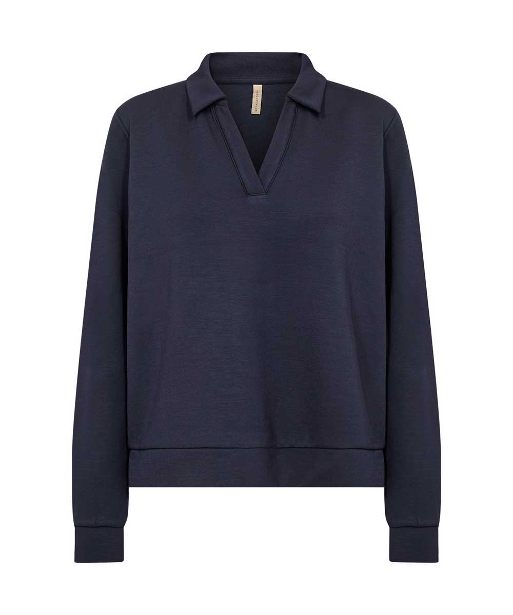 Blå sweatshirt med krage