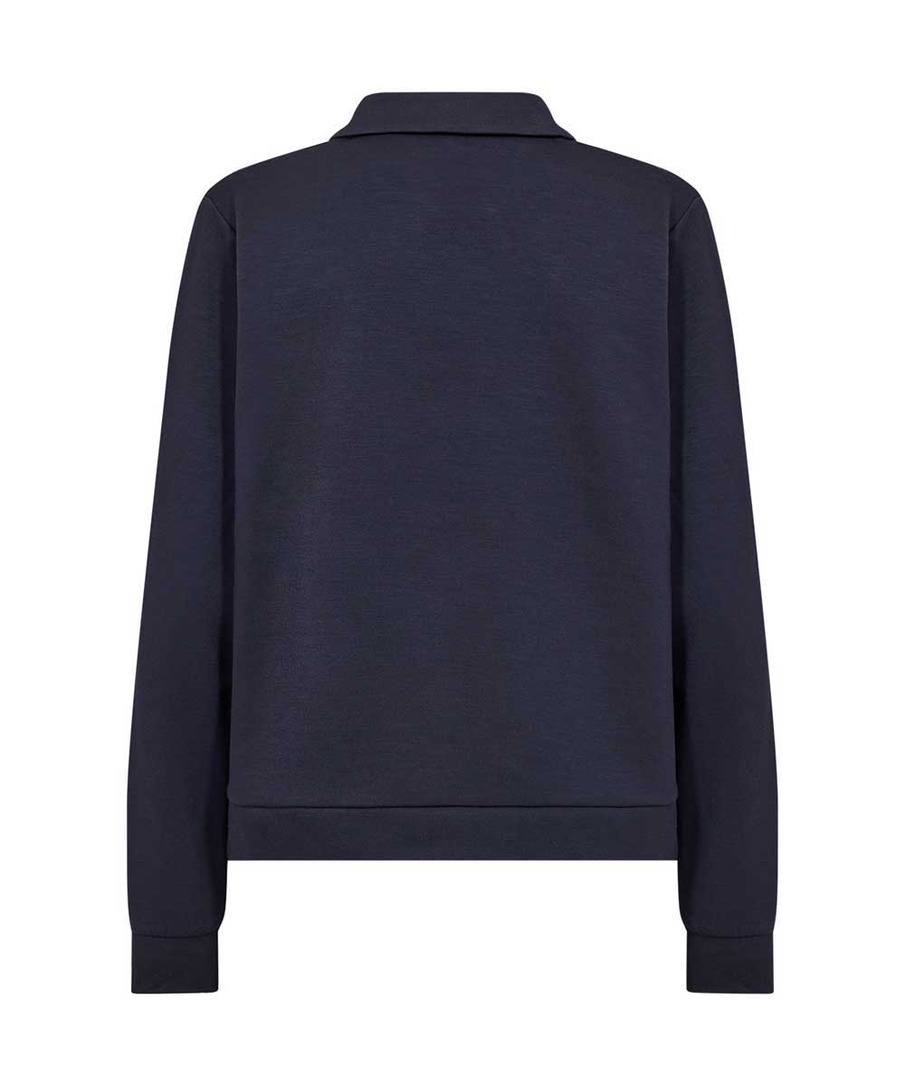 Blå sweatshirt med krage baksida