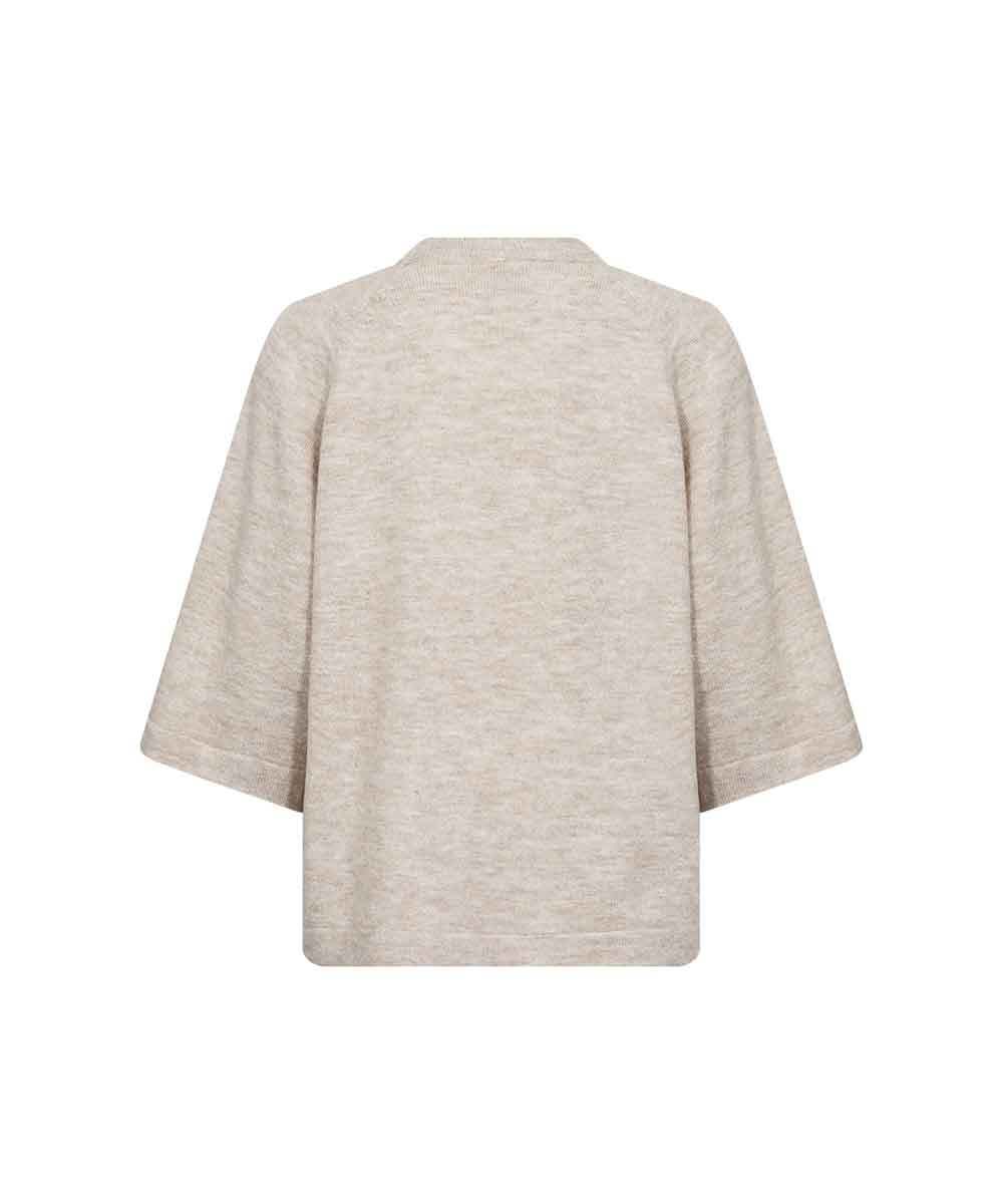 Beige stickad tröja baksida