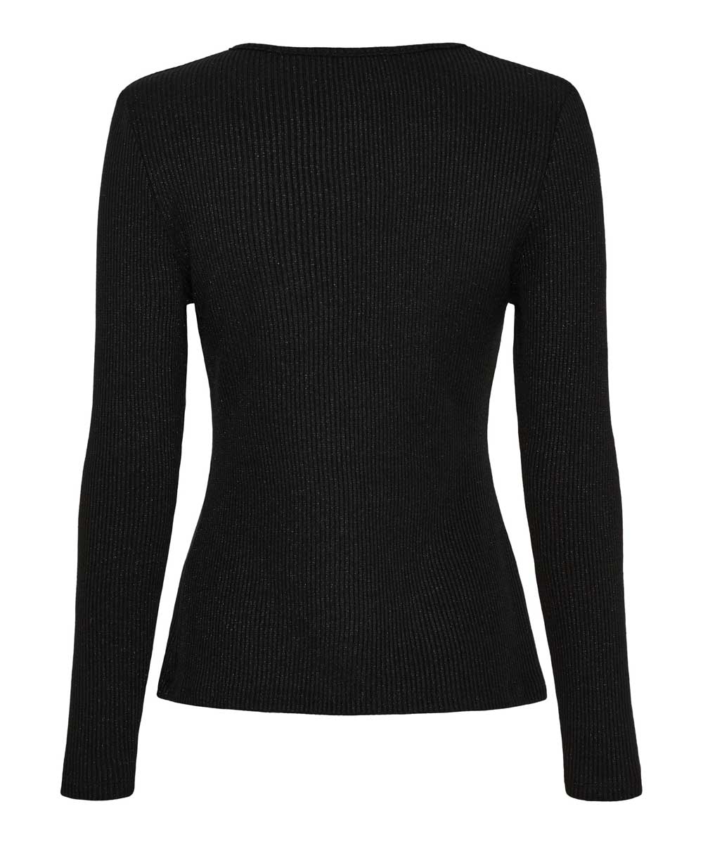 svart topp med glitter baksida