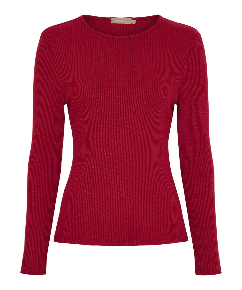 Vinröd topp med glitter