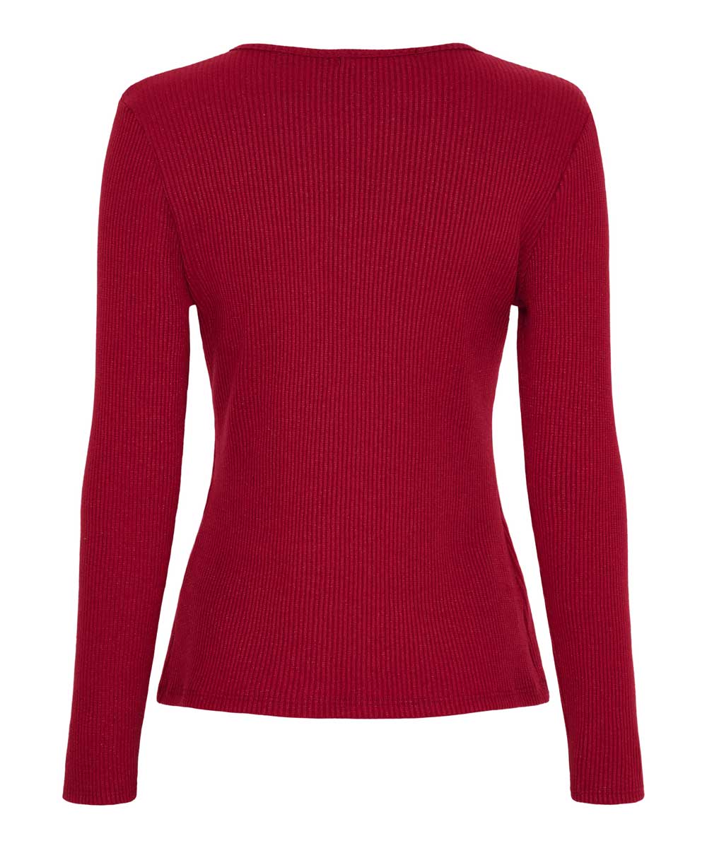 röd topp med glitter baksida