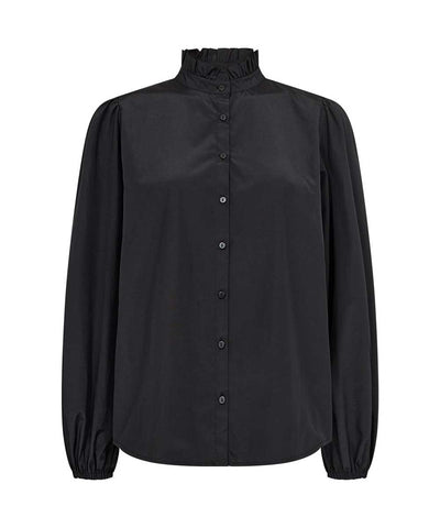 svart skjorta med volang