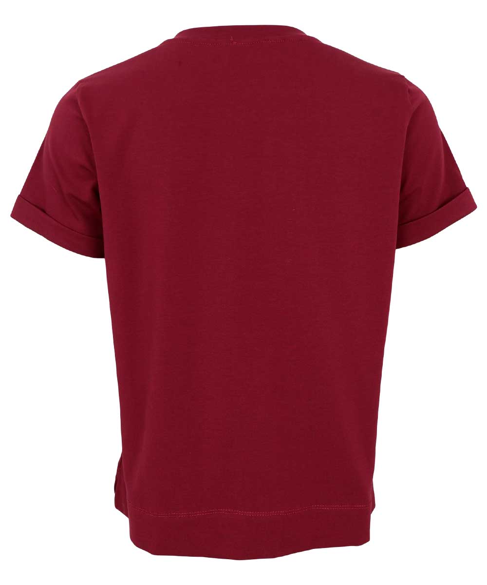 vinröd t-shirt baksida