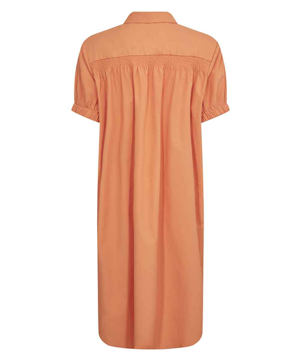 skjortklänning i orange bak