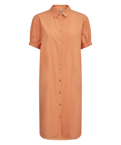 orange kortärmad skjortklänning