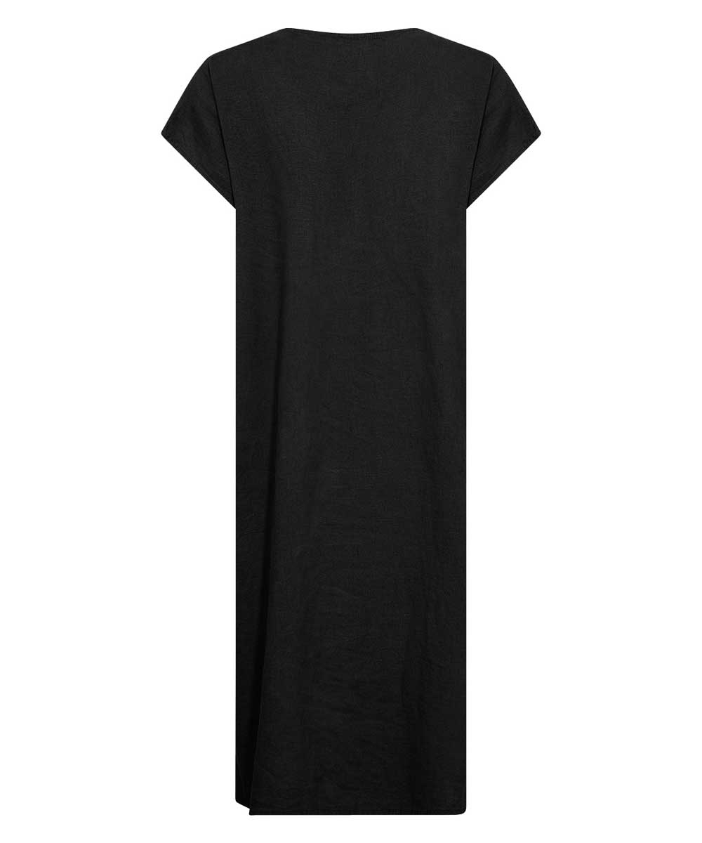 klänning i svart med kort ärm bak