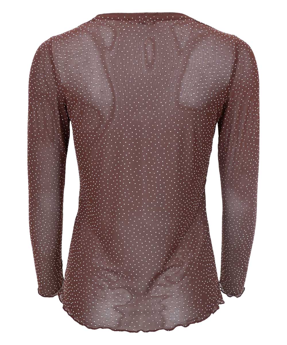 brun blus med glitter baksida